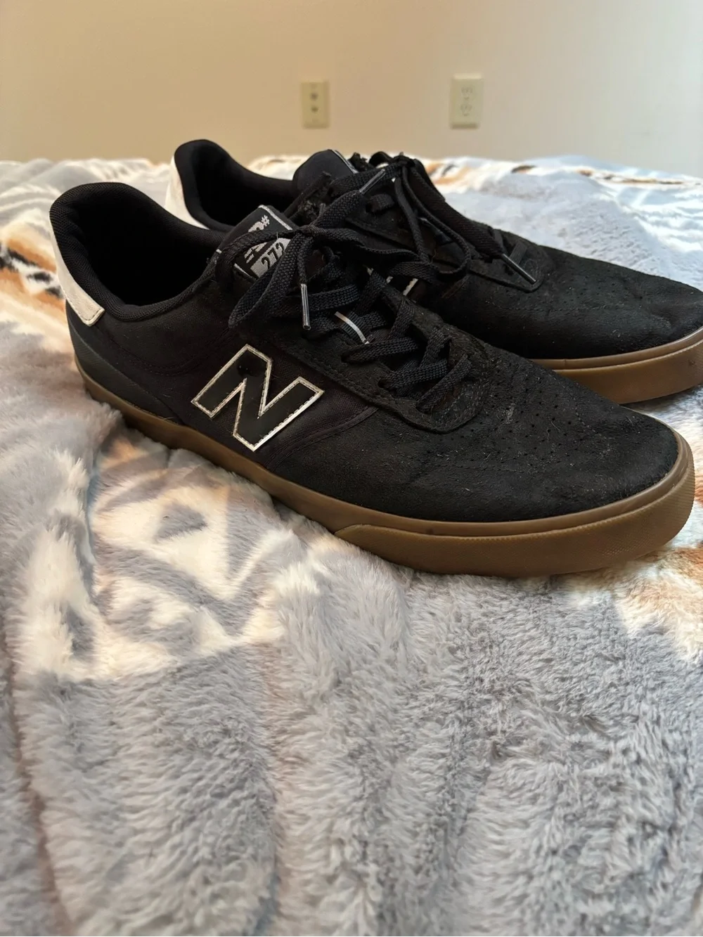 New Balance Black Sneakers with Gum Outsole 13 suede